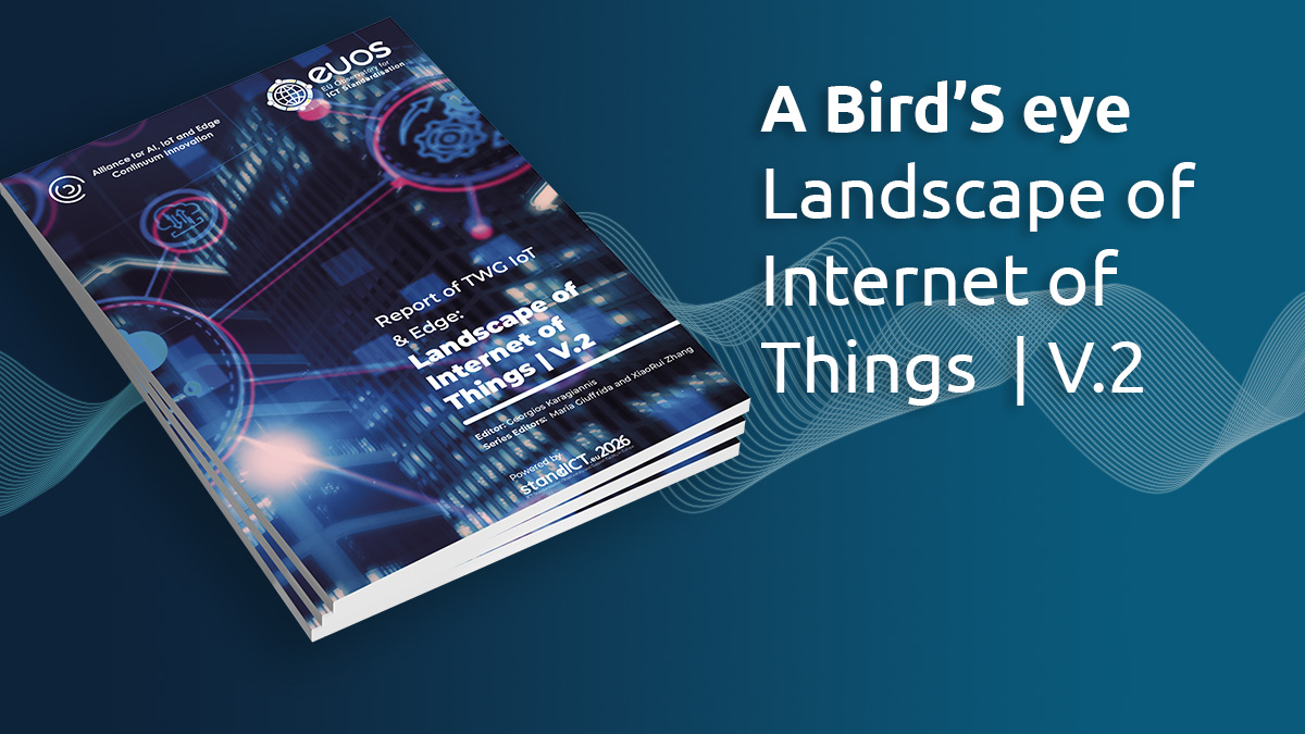 The goal of this report is to capture the landscape of IoT activities and IoT documents/specifications published and/or under publication by SDOs, Alliances and OSS Initiatives.  In order to realize this goal, this report has used the methodology and process defined by EUOS StandICT.eu in the “Landscape of AI Standards” report of TWG AI (Technical Working Group of Artificial Intelligence). In particular, representatives from several SDOs, Alliances, OSS Initiatives and academic institutions have created an 
