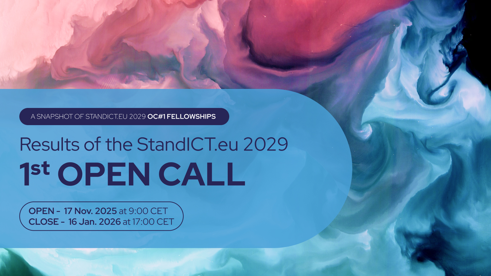 banner call#1 close with title and timeframe of activity of the open call